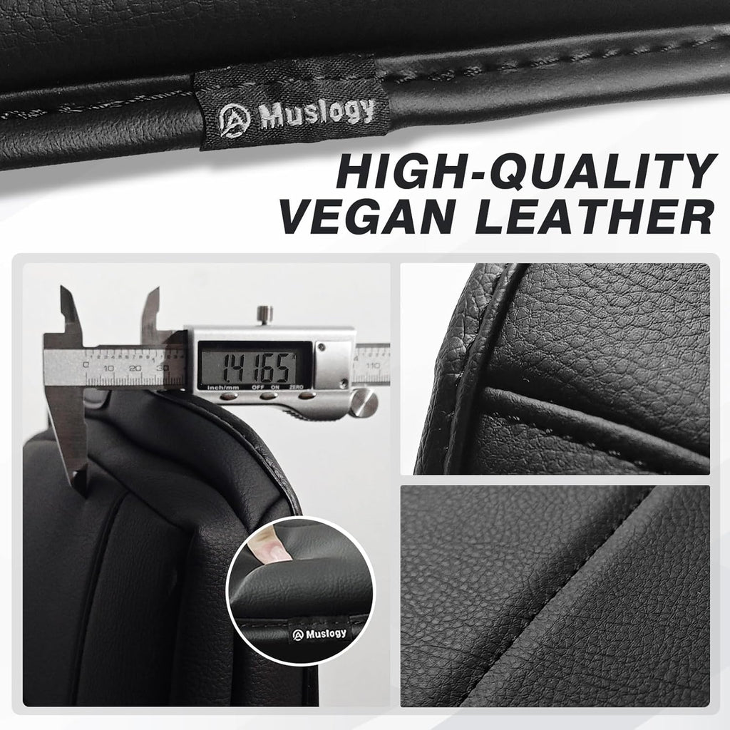 Muslogy Center Console Armrest Cover Compatible with Dodge Ram1500/2500/3500 2013-2018 Comfort Armrest Pad Arm Rest Cushion Vegan Leather Protector 1-Inch Extra Thick(Bucket Seat ONLY)