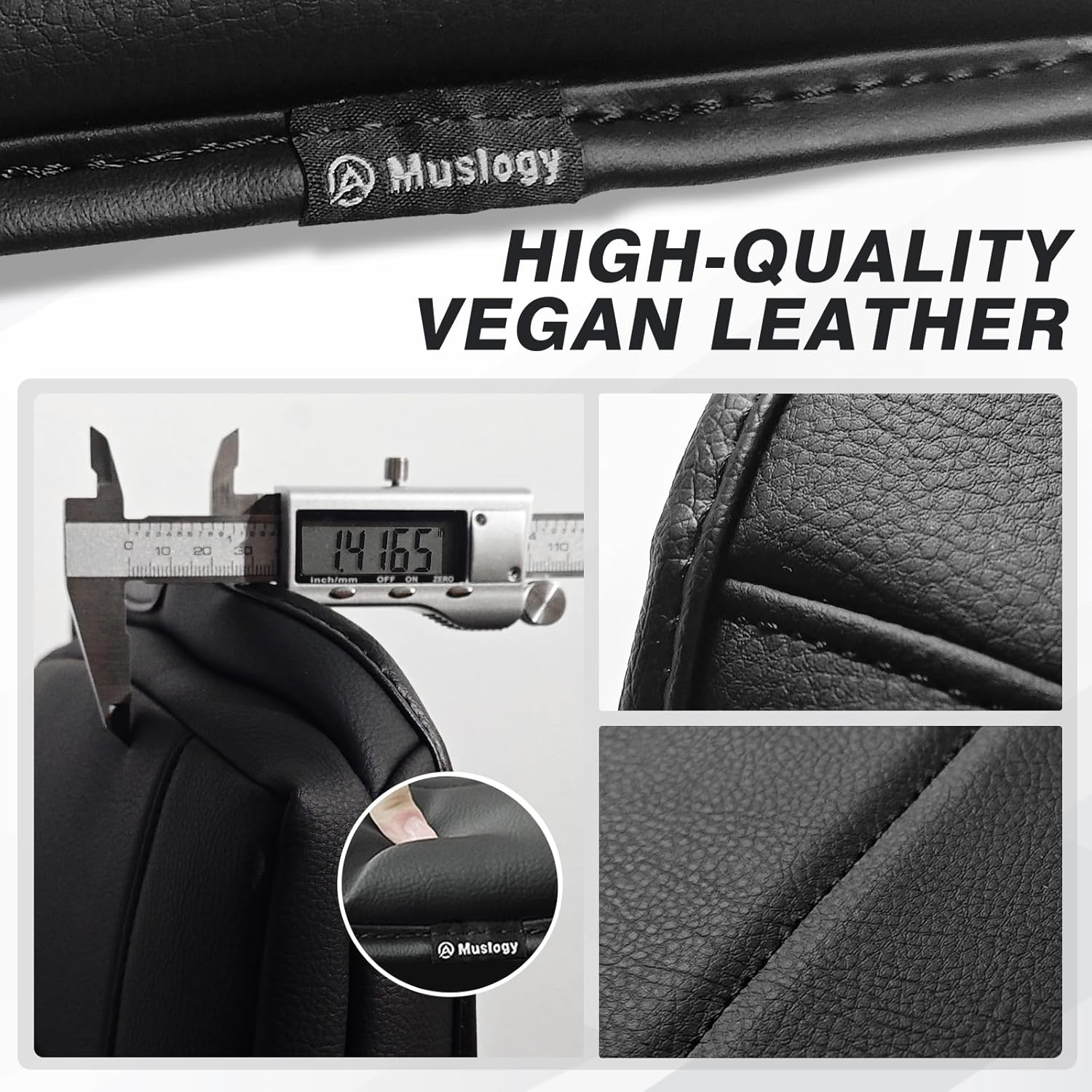 Muslogy Center Console Armrest Cover Compatible with Dodge Ram1500/2500/3500 2013-2018 Comfort Armrest Pad Arm Rest Cushion Vegan Leather Protector 1-Inch Extra Thick(Bucket Seat ONLY)