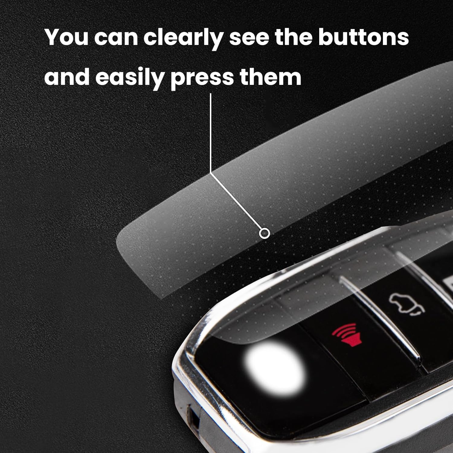 OLLEN Clear TPU Key Fob Cover, Fit for Toyota Camry 2025 2026, for Land Cruiser 2019-2026~, Compatible with Tundra 2022-2026~ etc, Car Key Protector, Clear, 2 Pcs