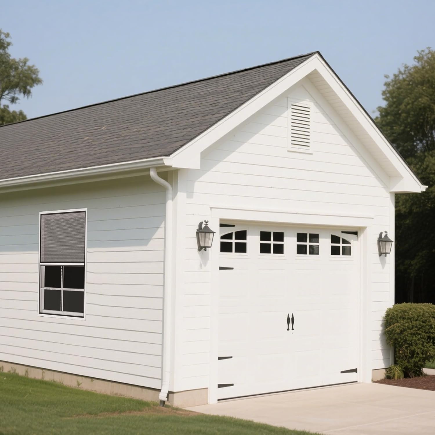 2 Pack 24" x 27"Shed Window, with Tempered Glass and Fiberglass Screen for Shed, Chicken Coop, Playhouse, Household, Garage