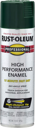 Rust-Oleum 7538838 Professional High Performance Enamel Spray Paint, 15 Oz, Gloss Hunter Green