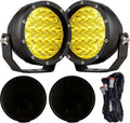 BIGLION.X 5Inch 160W Round Offroad Lights 18800LM LED Amber Fog Lights Yellow Driving Light Bar Off Road Spot Light Pods With Wiring Harness IP69K for Car Trucks SUV