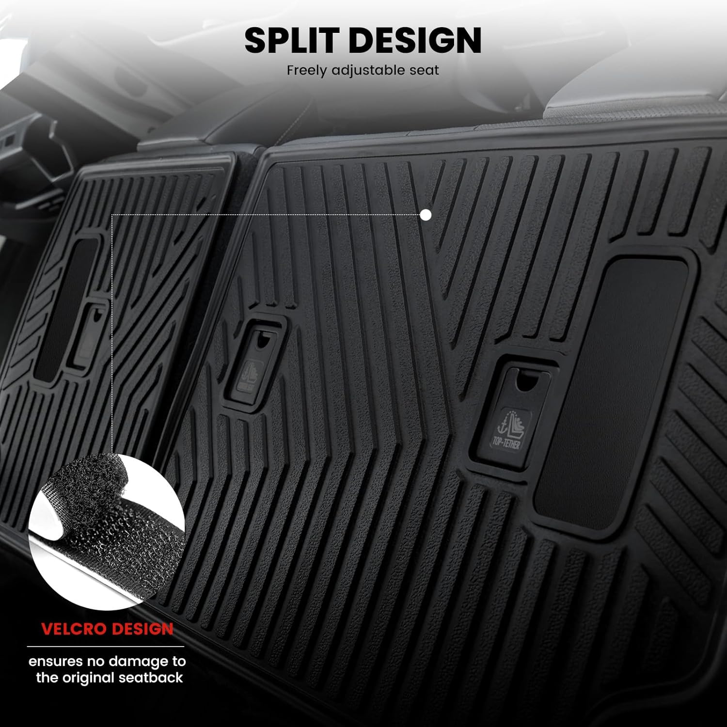 LASFIT Trunk Mat&Backrest Mat for Toyota 4Runner 2025(Only Fit 5 Seats), All Weather TPE Custom Fit Cargo Liner for 4Runner SR5/TRD/Limited 6th gen 4 Runner Cargo Mat, Black