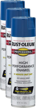 Rust-Oleum 7527838 Professional High Performance Enamel Spray Paint, 15 Oz, Gloss Royal Blue (Pack of 3)