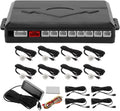 Motoforti Car Auto Vehicle Reverse Backup Radar System Reverse Parking Sensors Sound Warning Alarm Buzzer Reminder Distance Detection White 8 Parking Sensors