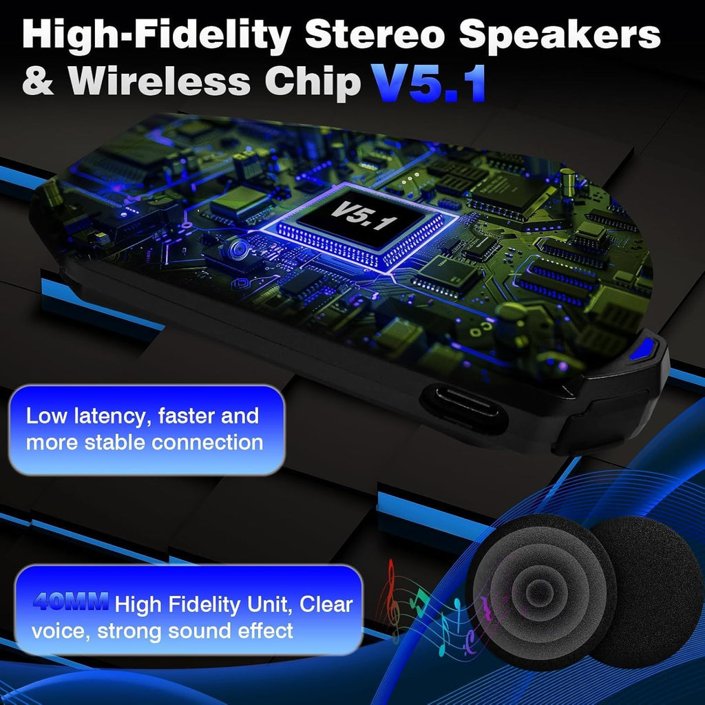Motorcycle Helmet Headset, 8 Riders Intercom Headset Communication System Speakers with Music Sharing/HiFi Sound/3 EQ Music Modes/DSP&CVC Noise Cancellation/IP67/FM Radio/Wake up Siri (2 Pack)