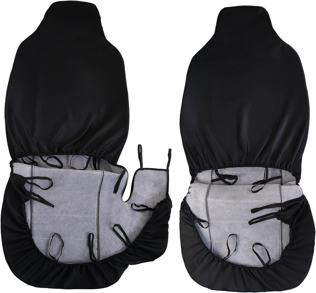 Front Car Seat Covers for 2004-2012 Ford Ranger, Front High Back 60/40 Split Bench Seat Covers with Molded Headrests for Ford Ranger 2004 2005 2006 2007 2008 2009 2010 2011 2012 (Light grey)