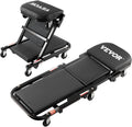 VEVOR Foldable Z Garage Creeper, 40 in, 450 lbs Load Capacity Rolling Folding Mechanic Creeper Stool, with 6 Universal Wheels Padded Seat Steel Frame, Lay Down or Sit Chair for Garage Shop or Home