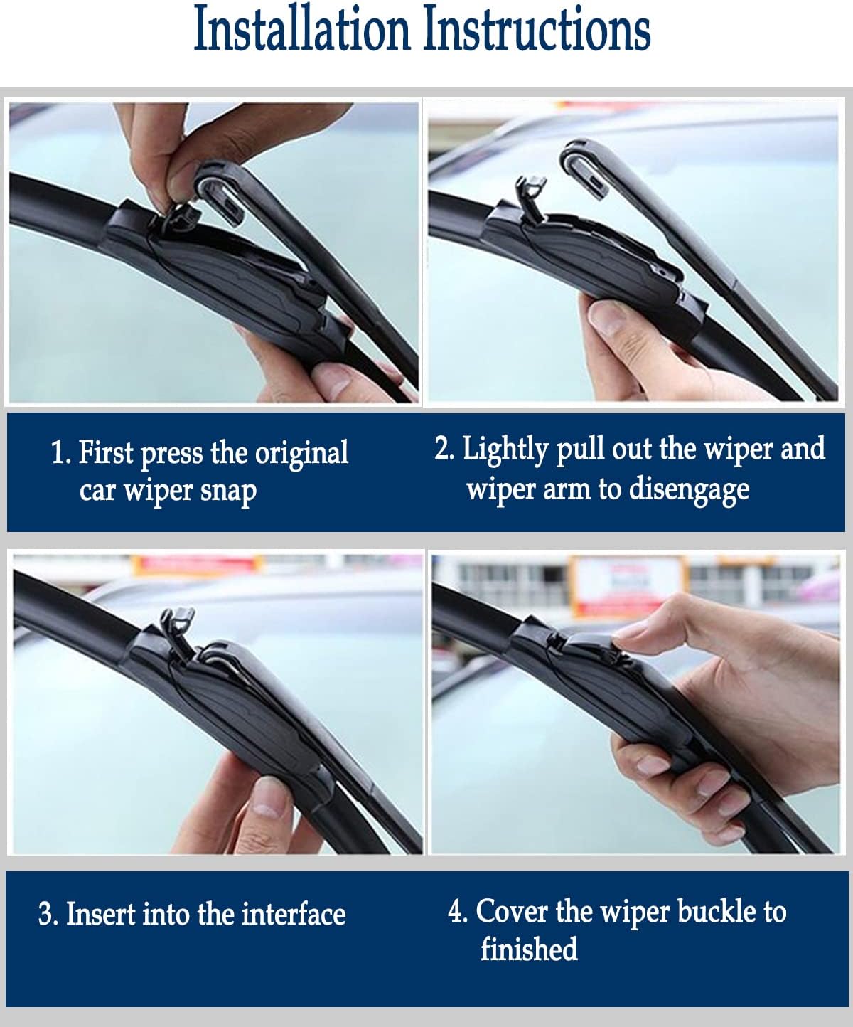 3 Wipers Set for Subaru Forester 2003 2004 2005 2006 2007 2008, Windshield Wiper Blades Original Equipment Replacement Front and Rear- 22"/19"/14B" (Pack of 3) J- HOOK