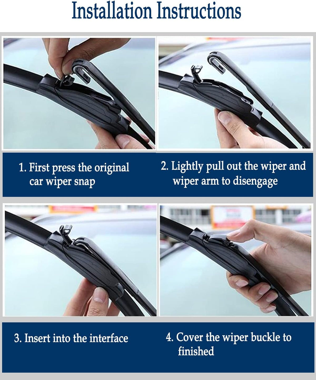 3Pcs Windshield Wiper Blades for Toyota Prius 2004 2005 2006 2007 2008 2009, Original Equipment Automotive Replacement Windshield Wiper Blades for My Car- 26"/18"/16" (Pack of 3) J- HOOK