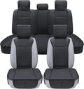 Elantrip Car Seat Cover Full Set Leather Car Seat Protector Universal fit for Most Cars SUVs and Trucks Water Proof Front and Rear Seat Protector Black