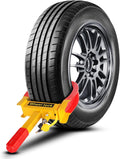 Flexzion Trailer Wheel Lock Anti Theft Wheel Clamp Lock - Heavy Duty Adjustable Tire Boot Lock for Trailer with Keys, Red & Yellow Universal Wheel Clamp for Cars, Golf Carts, Boats, Scooters