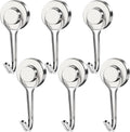 MIKEDE Magnetic Hooks, 40LB Neodymium Magnet Hooks Heavy Duty, Strong Magnetic Swivel Hooks for Hanging, Rust Proof Strong 6 Pack Magnets with Hook for Fridge, Toolbox, Storage
