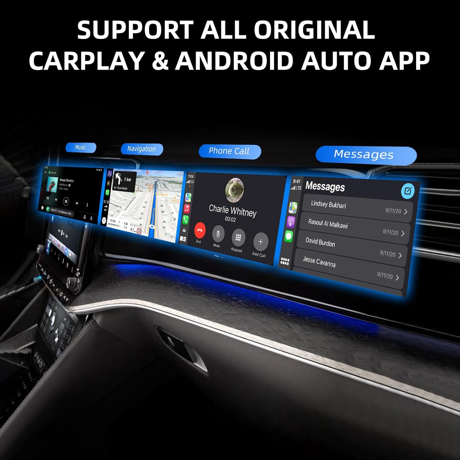 Mini Wireless CarPlay Adapter for iPhone, 2 in 1 CarPlay and Android Auto Wireless Adapter for Cars, Plug & Play, Fast Connection for Android 11+ and CarPlay iOS 10+
