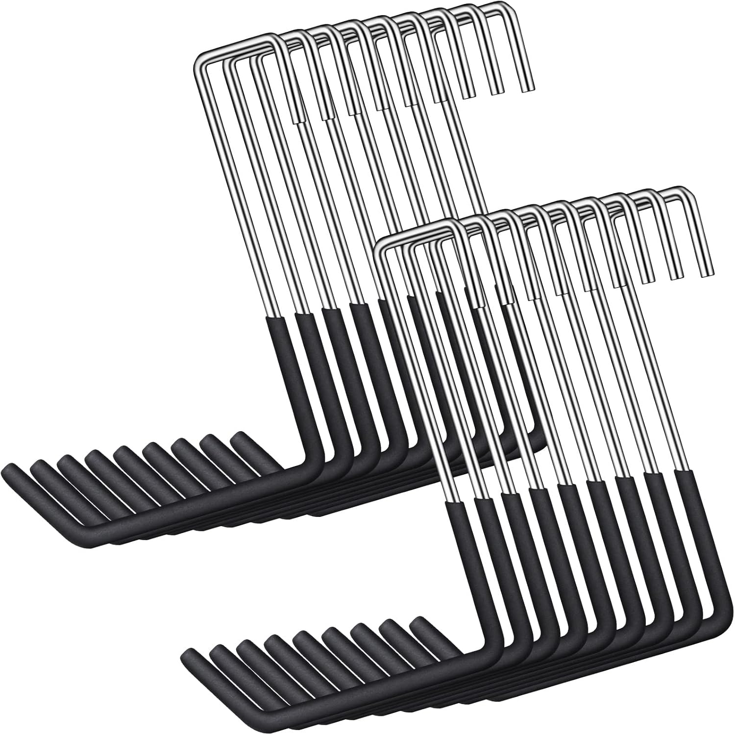 18 Pack Heavy Duty Rafter Hooks for Hanging Vinyl Coated Large S Hooks for Hanging Ladder Bike Hangers Garage Storage Organizer Black