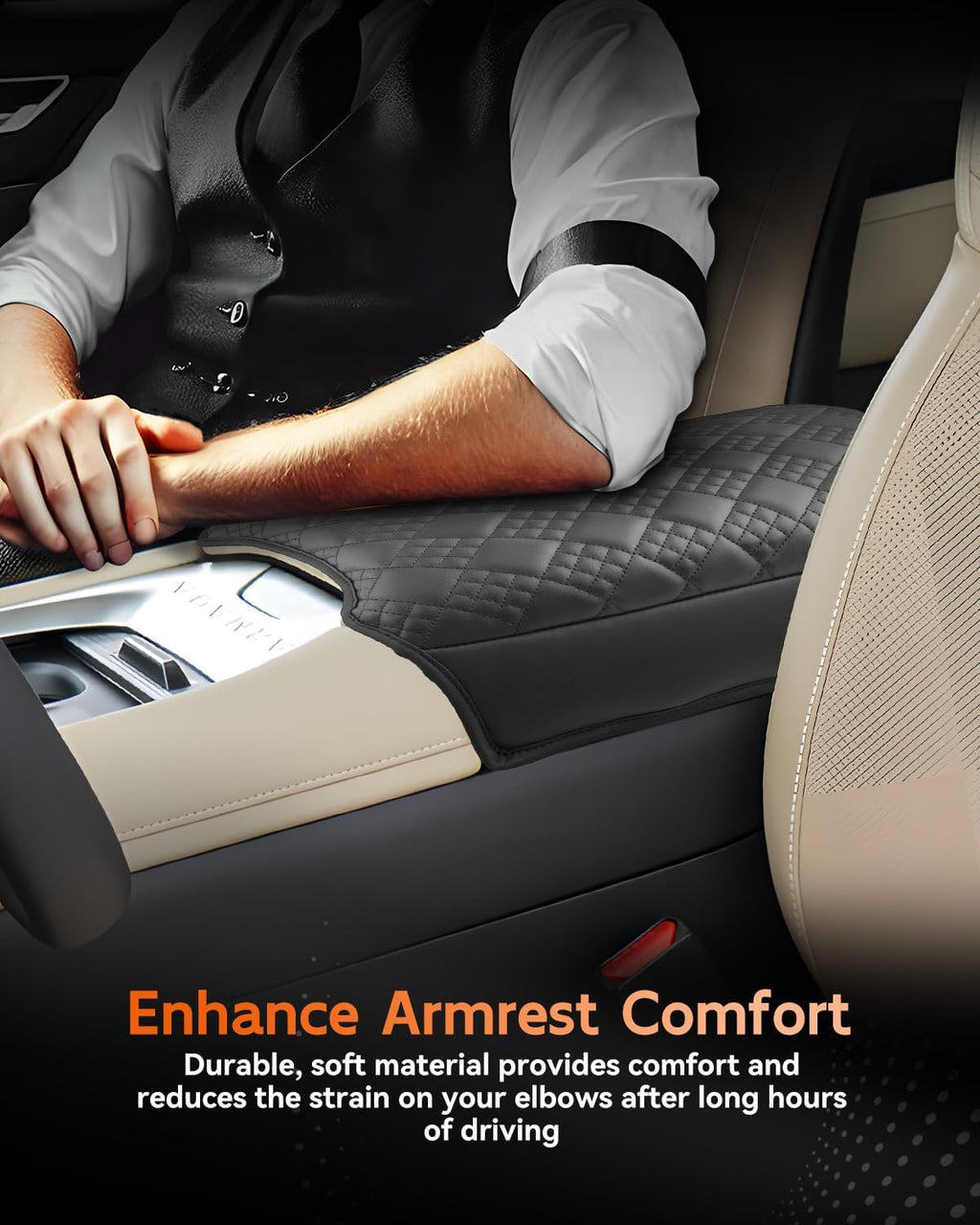CDEFG for 2025 Nissan Armada Center Console Cover Armrest Box Cover for Armada (SV, SL, Platinum, Pro-4X, Platinum Reserve) 2025+ Accessories Console Arm Rest Protector