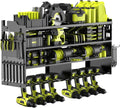 Power Tool Organizer Wall Mount with 8-Drill Holders-600Lbs Load Heavy Duty Metal 4-Layers Garage Storage & Organization Battery Tools Rack with Side Panels Utility Racks Workshop Gifts for Men