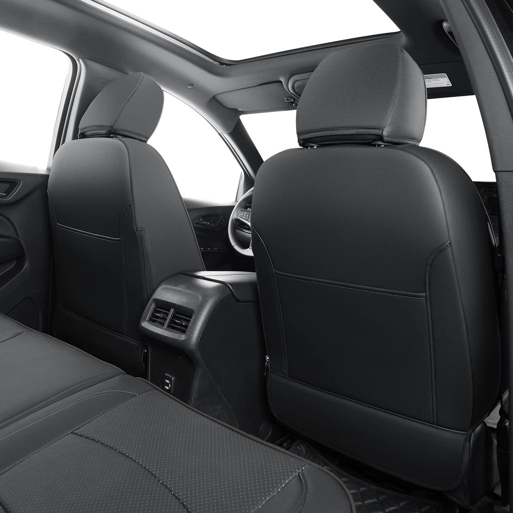 RISINGSTAR Terrain Seat Covers, fit for 2018-2024 GMC Terrain SUV with Rear Split Seats, Water Proof Faux Leather(Full Set, Black)
