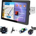 Single din Car Stereo,Rotatable Carplay Screen with 1080P Rear Camera,Wireless CarPlay & Android Auto Touch Screen,Mirror Link|Bluetooth|Music Play|AUX|FM,10.1" Wireless Single Din Car Radio