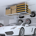 3x6ft Overhead Garage Storage Rack, Heavy Duty Metal Ceiling Shelf, 22'' to 40" Adjustable Dropdown, 450lbs Loading Weight Capacity, White