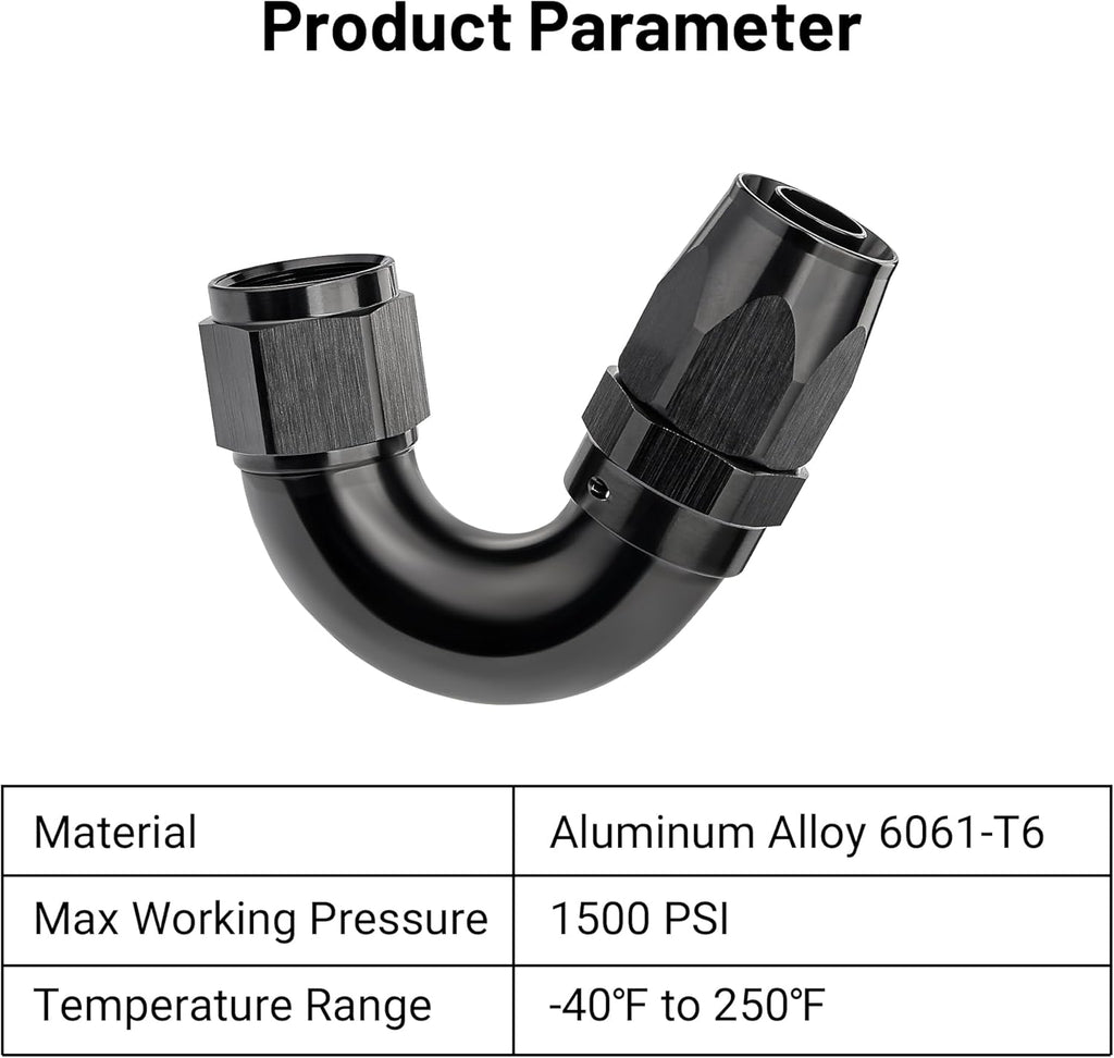 EVIL ENERGY 10AN 150 Degree One Piece Full Flow Hose End Fitting Swivel For CPE Braided Hose