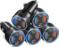 Car Charger Adapter 5 Pack, Bangfun 65W Multi Port 12V USB C & USB A Car Charger PD+QC 3.0 Fast Charging Cigarette Lighter USB Adapter Plug for iPhone 16 15 14 13 Pro Max iPad Samsung Android(Black)
