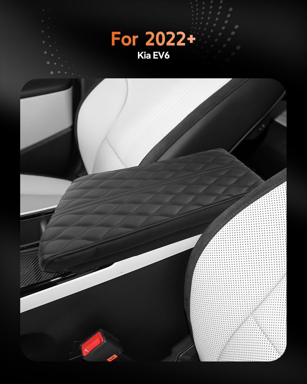 CDEFG for Kia EV6 2022-2025 Center Console Cover Armrest Box Cover for EV6 (Light, Light Long Range, Wind, GT-Line, GT) 2022 2023 2024 2025 Accessories Arm Rest Protector