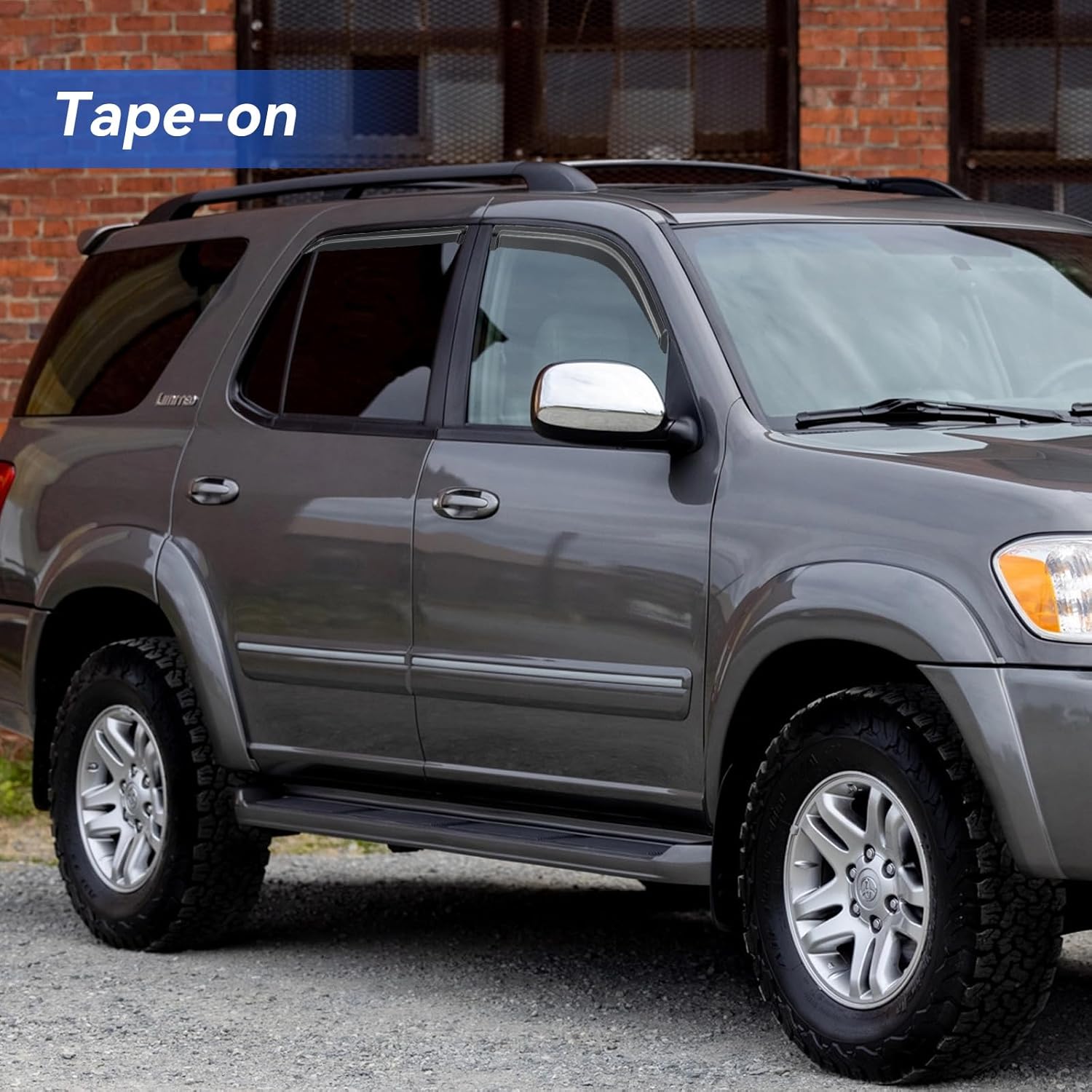 Window Visors Rain Guards Shield for 2001-2007 Toyota Sequoia, Out-Channel Window Vent Wind Deflectors Visors Shades for 01-07 Sequoia