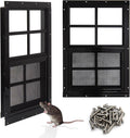 NeatiEase Upgraded Shed Windows 2 Pack, 18" x 27" Windows with Tempered Glass and Stainless Steel Screen for Shed, Chicken Coop, Playhouse, Household, Garage(Black)