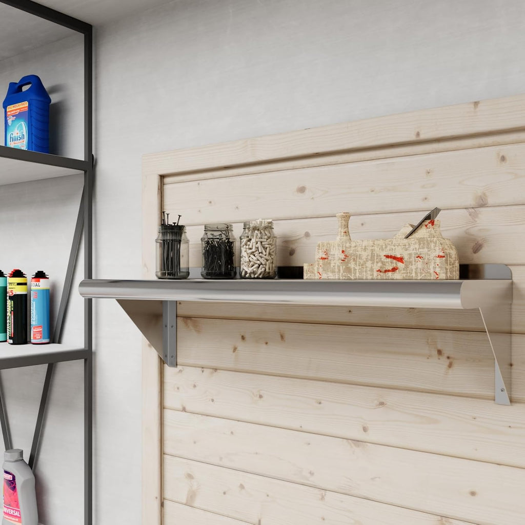 AmGood 30" Long X 10" Deep Stainless Steel Wall Shelf | NSF Certified | Appliance & Equipment Metal Shelving | Kitchen, Restaurant, Garage, Laundry, Utility Room