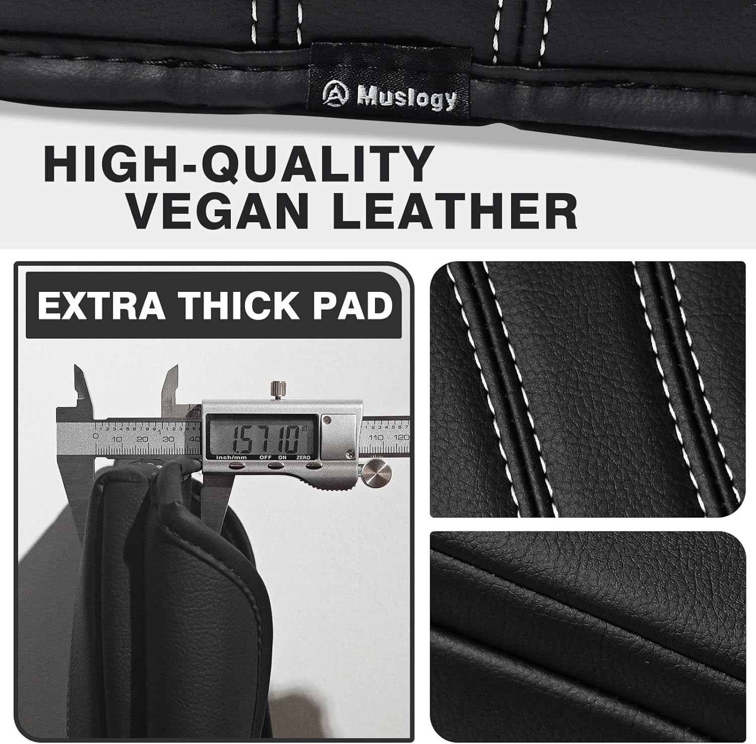 Muslogy Center Console Cover 1-Inch Extra Thick Armrest Pad Compatible with 2024 2025 GMC Acadia & Chevy Traverse&2025 Buick Enclave Arm Rest Cushion Padding Anti-Scratch Console Leather Lid Protector