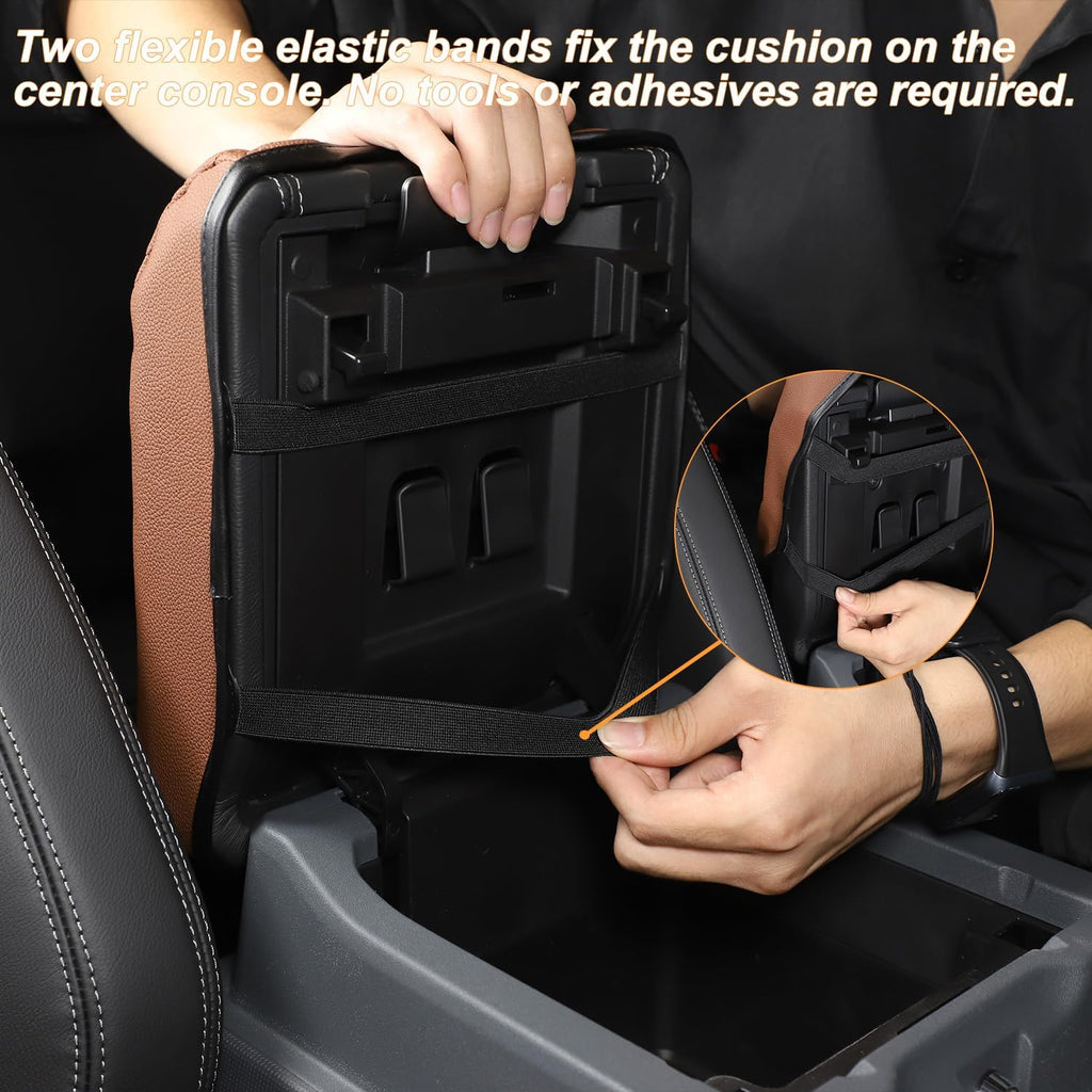 Car Armrest Box Cover Protector Compatible with Ineos Grenadier 2020-2024 Center Console Lid Protector Cover Original Customized Armrest Cover (Brown)
