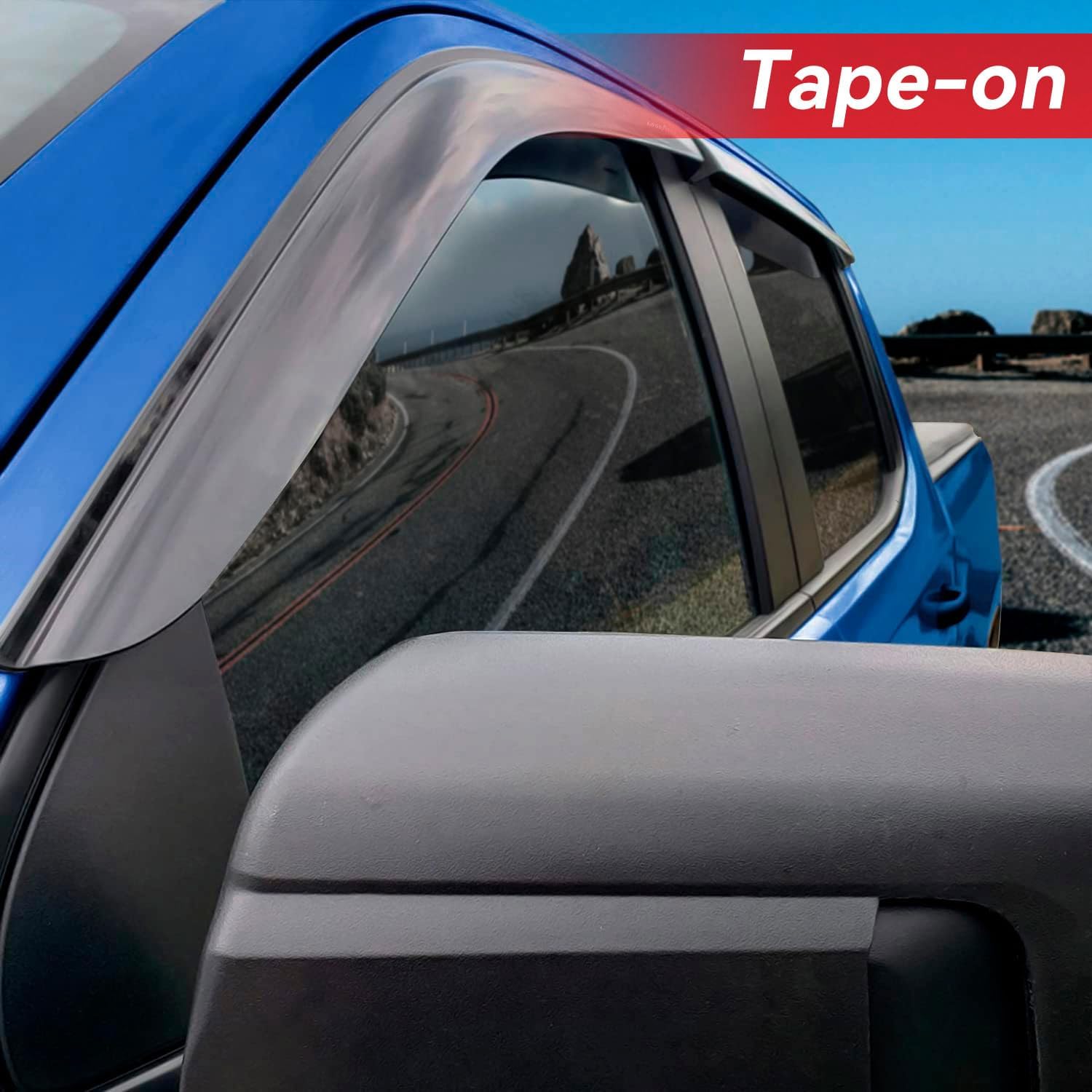 Window Visors Rain Guards for 2019-2025 Chevy Silverado/GMC Sierra 1500 Crew Cab, Out-Channel Window Vent Wind Deflectors Visors Shades for 20-25 Silverado/Sierra 2500HD 3500HD Crew Cab