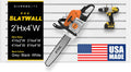 2'H x 4'W Slatwall Panel Garage Wall Organizer: Heavy Duty Wall Mounted PVC Wall Rack, Interlocking Slat Wall Paneling for Garage Wall Storage, Slatwall Board or Slatwall Shelves System - White