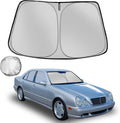 Windshield Sun Shade for 1992-2005 Merced-ES-Ben-z E-Series Foldable Sun Sunshade for Car Front Window Blocks UV Rays and Heat Automotive Interior Protector Custom Fit Accessories