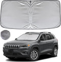KAYZT Windshield Sun Shade for 2014-2023 Jeep Cherokee (Not for Jeep Grand Cherokee) SUV Foldable Sunshade Front Window Custom Fit Car Accessories