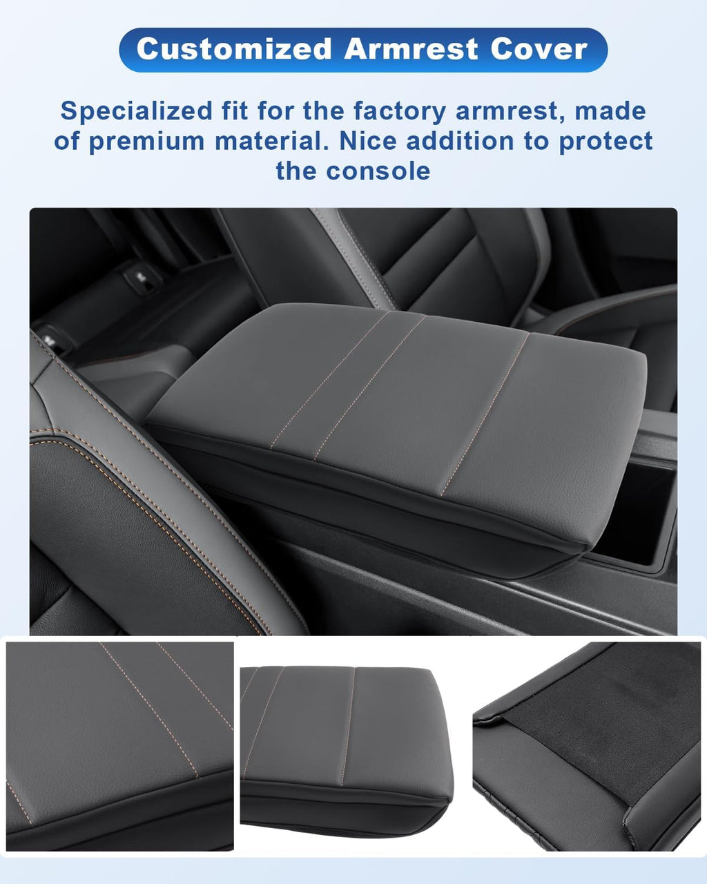 CDEFG for 2024-2025 Honda Prologue Center Console Cover for 2024-2025 Honda Prologue Accessories Armrest Cover 2024-2025 Prologue Middle Console Pad Arm Rest Cushion Leather Cover