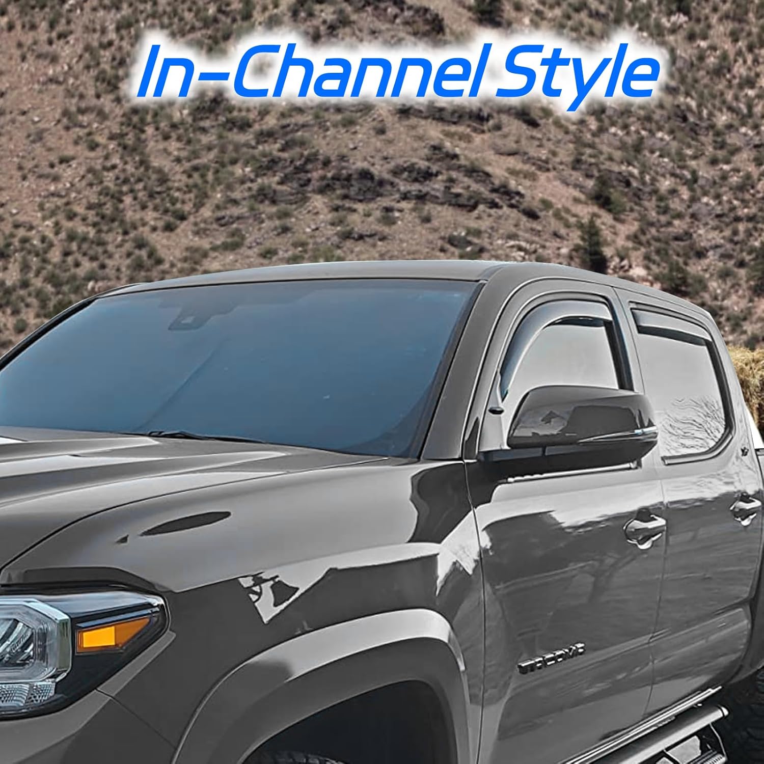4 PCS in-Channel Rain Guards Fit for 2021 2022 2023 2024 2025 Ford F150 SuperCrew, Side Window Wind Deflectors for 23-25 F-250 F-350 F-450 F-550 Crew Cab, Vent Window Visors Shade Shield