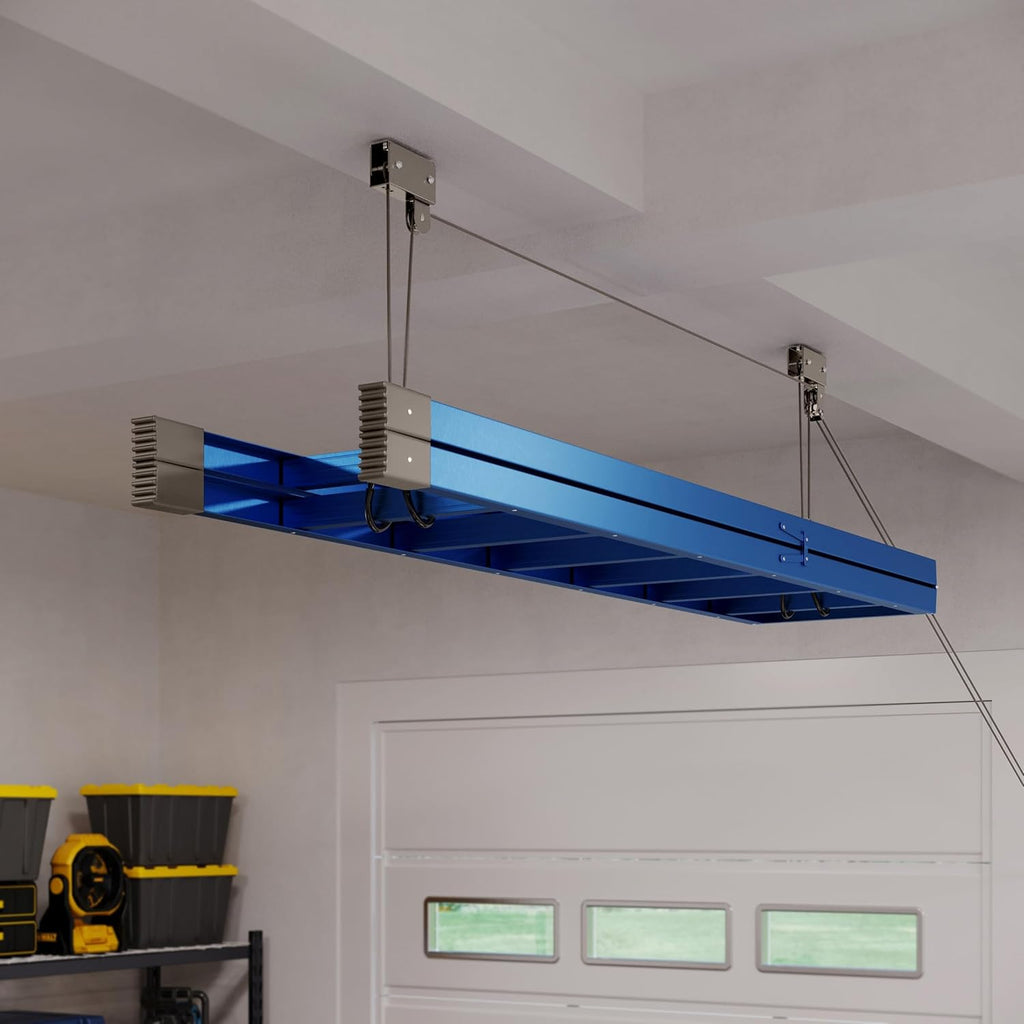 RAD Sportz Kayak Storage Hoist - Overhead Pulley System with 125lb Capacity for Canoes, Bikes, Ladders, and More for Ceilings up to 12ft (Gray)