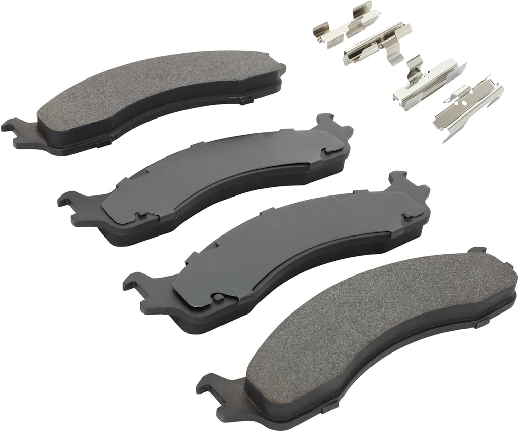 Premium Semi-Metallic Front Brake Pads (1001-0655M) Compatible with 1995-2007 Ford (E-150/E-250/E-250/E-350/E-450/Econoline Super Duty/F-250/F-250 HD/F-350/Lobo & More)