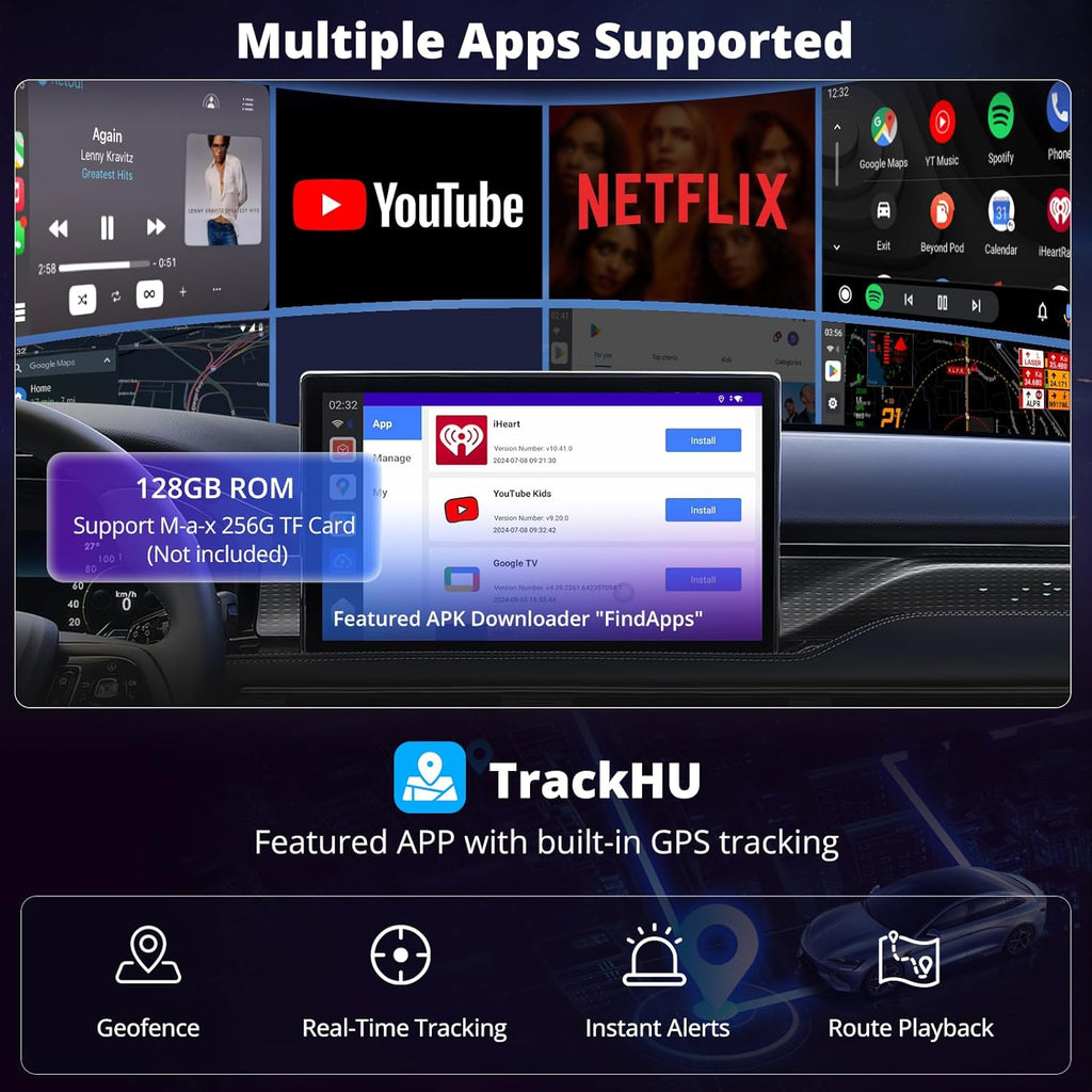 CB6 CarPlay AI Box & Android AI Box, Wireless CarPlay/AndroidAuto Adapter, Plug & Play CarWave Car Smart Box with AI DriveChat, GPS Track, Android 13, 2 BT, 4G LTE, 8G+128G, Silver