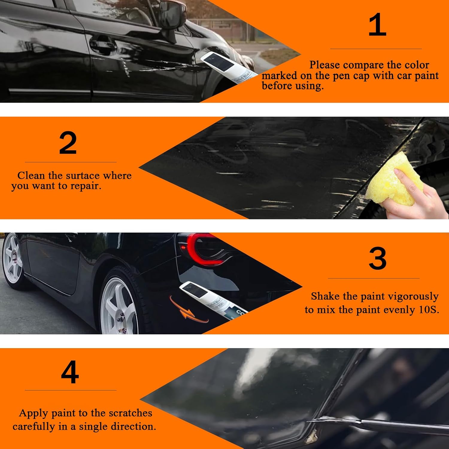 Crystal Black Silicae(D4S) Touch Up Paint Compatible with SUBARU, Car Paint Pen Scratch Repair Two-In-One Touch Up Paint, Premium Car Scratch Remover for Deep Scratches