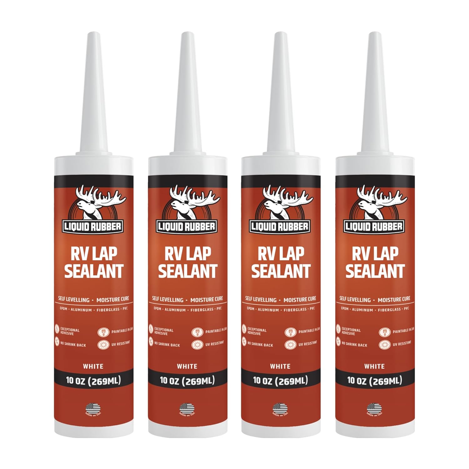 Liquid Rubber RV Lap Sealant, White, 4 Pack