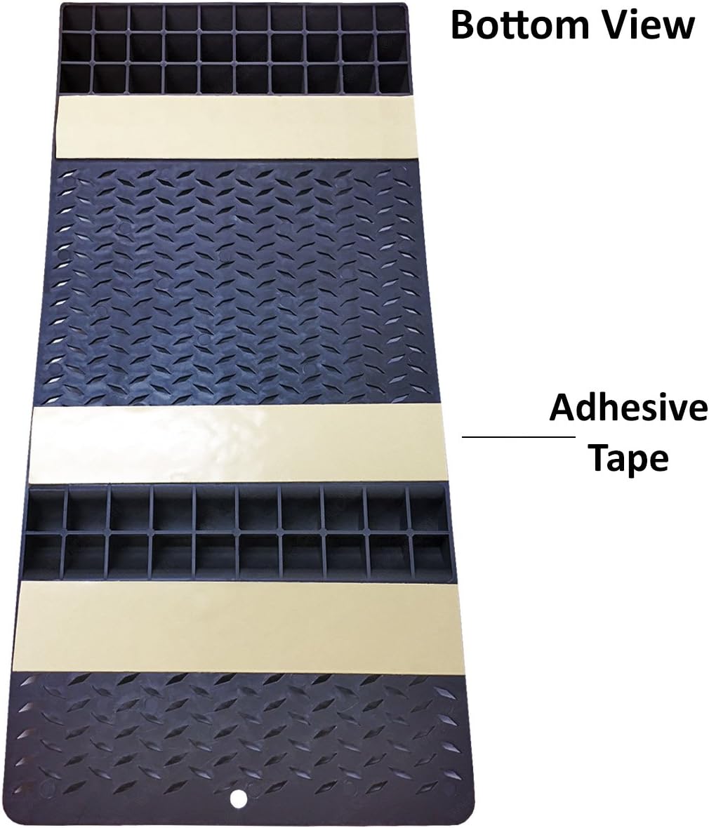 Electriduct Pair of Plastic Parking Mat Guides for Garage Vehicles, Antiskid Car Safety Park Aid - Black