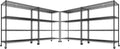 REIBII 55.5''W Heavy Duty Metal Shelves with Wheels - 4PCS Adjustable Garage Storage Rack, 75.6" H X 55.5''W X 24" D