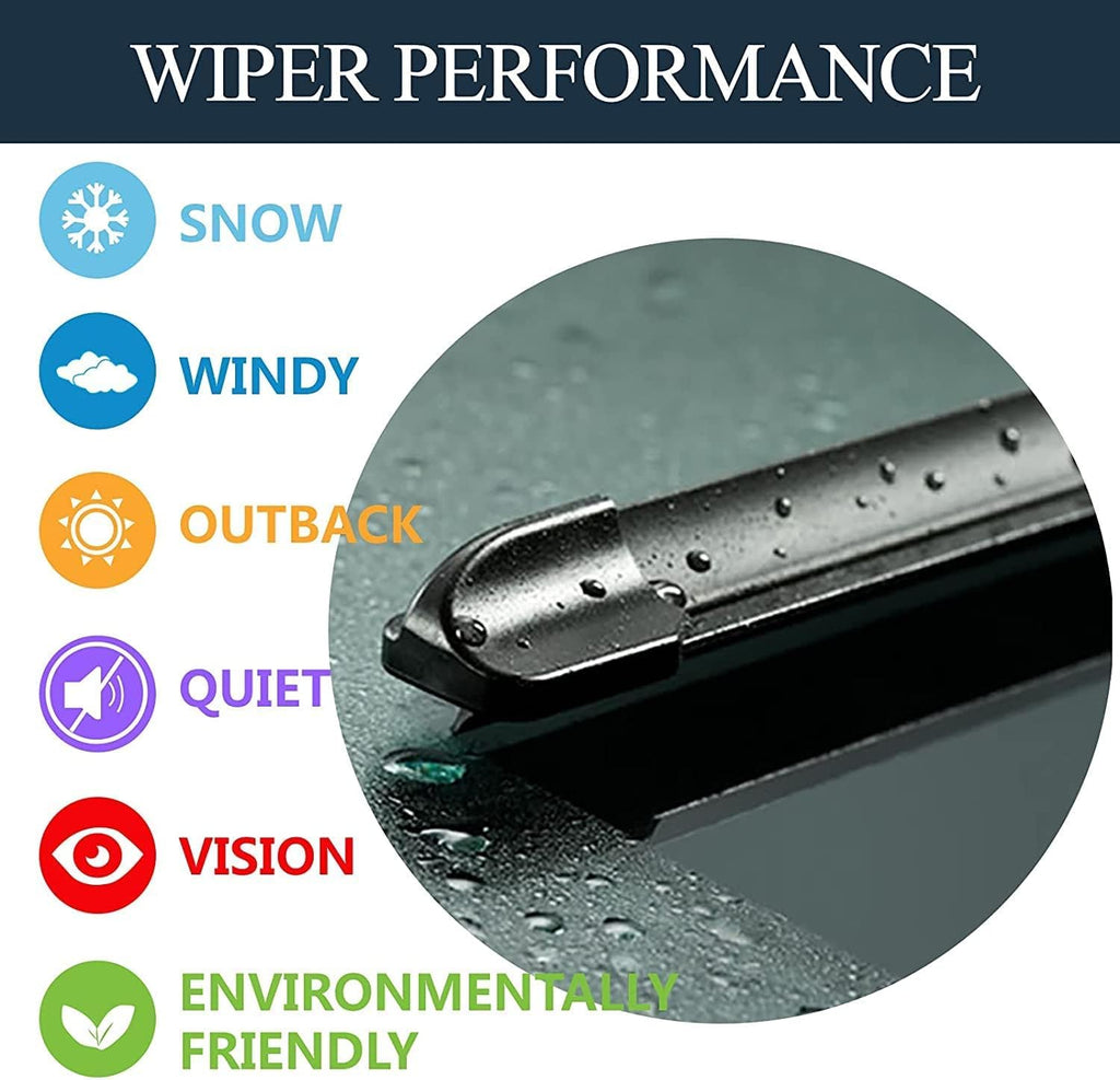 AUTOBOO 26"+20" Windshield Wipers with 14" Rear Wiper Blade Sets Replacement for Acura MDX 2014-2020 -Original Factory Quality (Pack of 3)