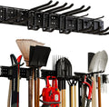 Garage Tool Organizer Wall Mount 49.5inch with 9 Hooks Ski Rack for Garden Shovel Holder Garage Wall Organizer Wall Mount Tool Holder for Rack Shovel Shed(Black)