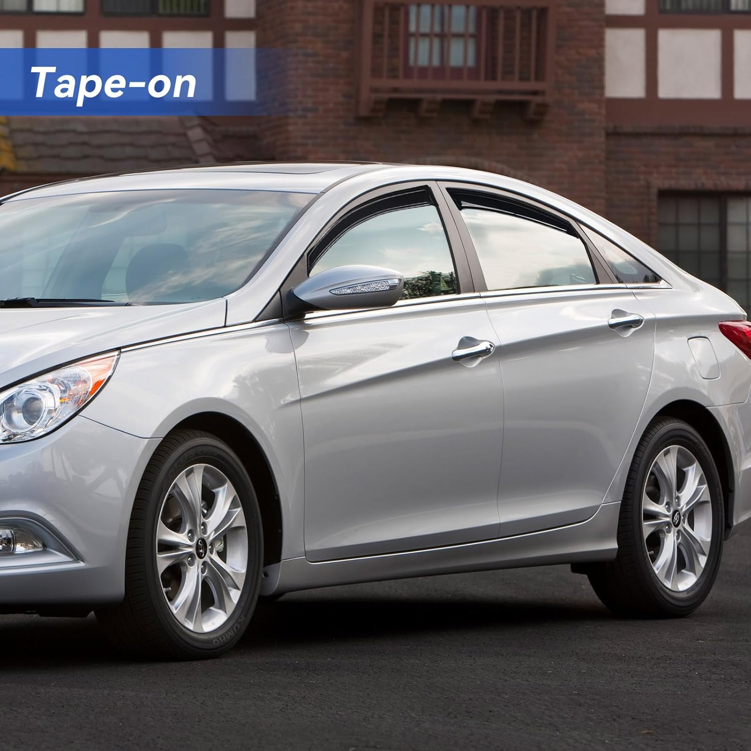 Window Visors Rain Guards for 2011 2012 2013 2014 Hyundai Sonata, Out-Channel Window Vent Wind Deflectors Visors Shades for 2011-2016 Hyundai Sonata Hybrid