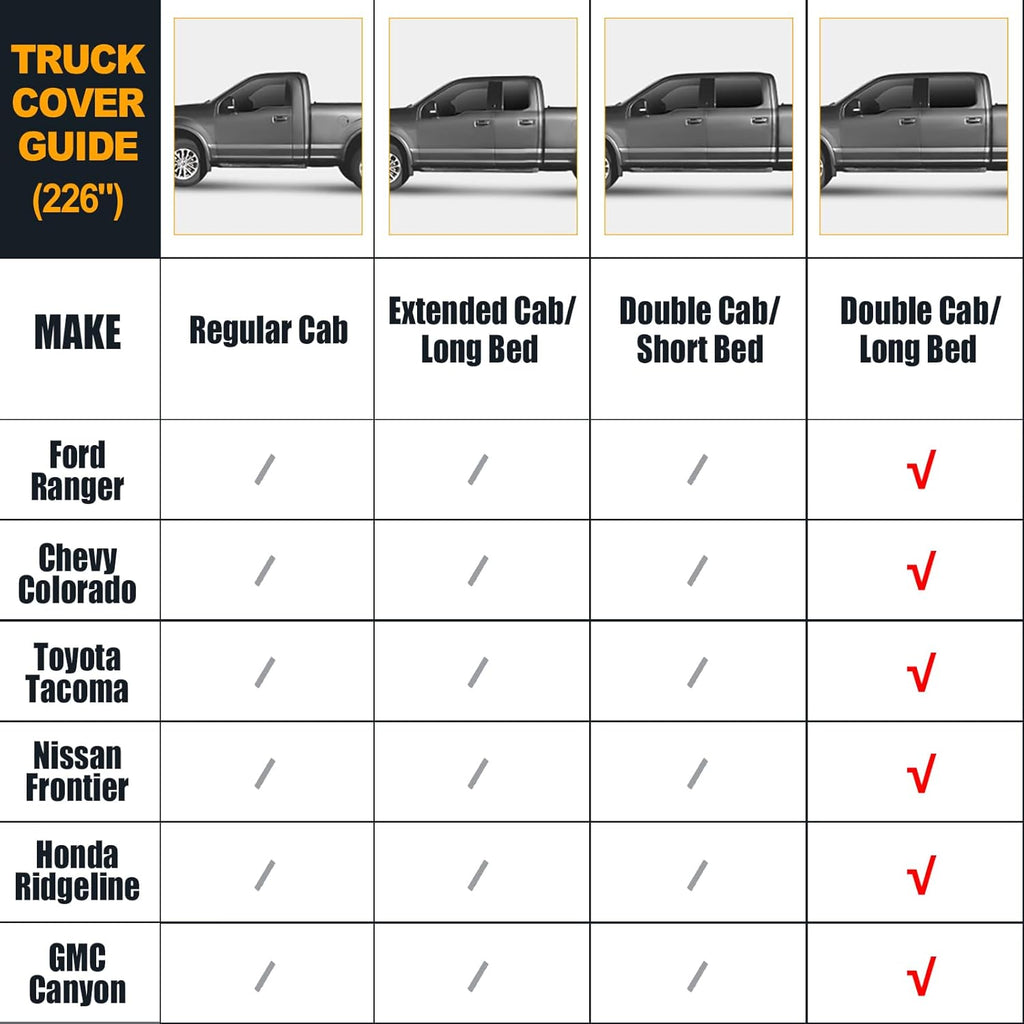 Waterproof Truck Covers Replace for 2005-2025 Toyota Tacoma CrewCab 6ft, Multilayer Heavy Duty with Cotton Liner All Weather Car Cover with Zipper Door, Windproof Bands for Snow Rain Protection