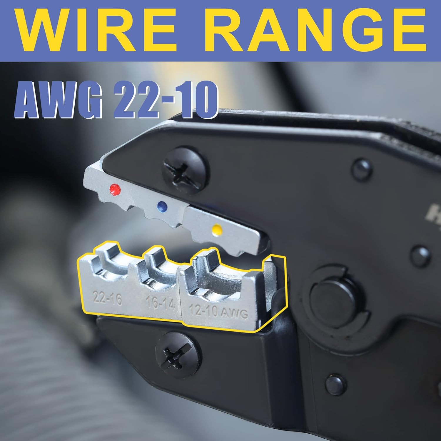 haisstronica Crimping Tool for Insulated Electrical Wire Connectors-AWG 22-10 Ratchet Crimper Tools-Racheting Wire Crimping Tools-Available for Insulated Connectors and Wire Terminal HS-9327
